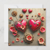 Hübscher Steampunk-Valentinstag | Fotovorlage Karte (Vorderseite)
