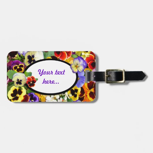 Hübscher Stiefmütterchen ~ Gepäck-Aufkleber Gepäckanhänger (Vorderseite horizontal)