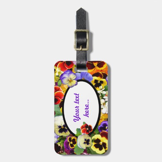 Hübscher Stiefmütterchen ~ Gepäck-Aufkleber Gepäckanhänger (Vorderseite vertikal)