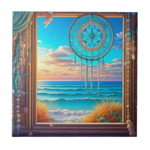 Hübscher Strandtraamcatcher auf Windows Fliese