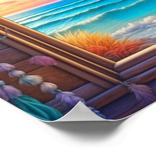 Hübscher Strandtraamcatcher auf Windows Poster (Ecke)