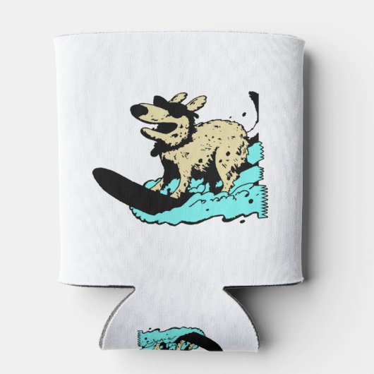 Hübscher Surfhund Dosenkühler (Rückseite)