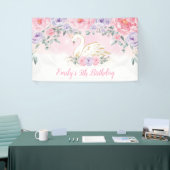 Hübscher Swan Princess Pink Lila Geburtstag Willko Banner (Messeveranstaltung)