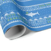 Hübscher Sweatstil Großes Weiß Weihnachten Blau Geschenkpapier (Rolleneckpunkt)