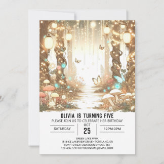 Hübscher Sweet Woodland Digital Geburtstag Einladung