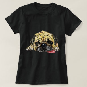 Hübscher T - Shirt mit Mops Dog - müde