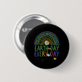 Hübscher Tag der Erde Regenbogen mit Baumausschnit Button (Vorne & Hinten)