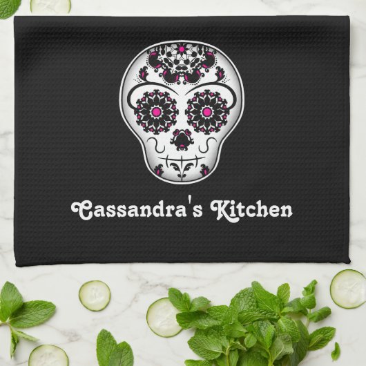 Hübscher Tag des toten Zuckerschädels Handtuch (Gefaltet)