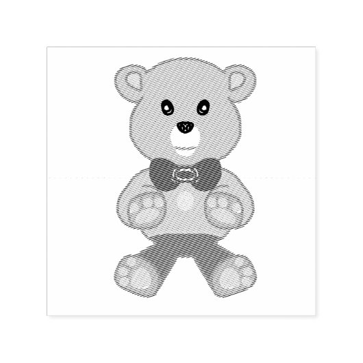 Hübscher Teddybär mit Fliege Permastempel (Design)