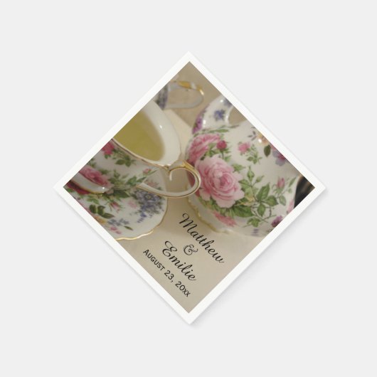 Hübscher Teekessel und Teakup Napkins Serviette (Ecke)