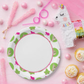 Hübscher Teller des rosa und Grünbuches (Party)