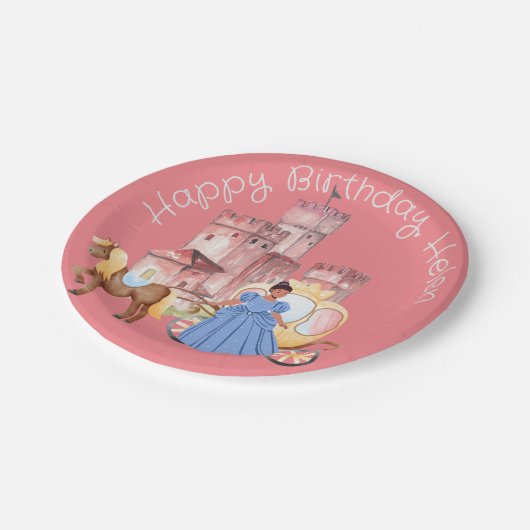 Hübscher Text für Princess & Castle Pappteller (Schrägansicht)