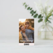 hübscher Text moderner Fotograf Visitenkarte (Stehend Vorderseite)