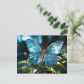 Hübscher transparenter Blauschmetterling Postkarte (Stehend Vorderseite)