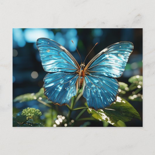 Hübscher transparenter Blauschmetterling Postkarte (Vorderseite)