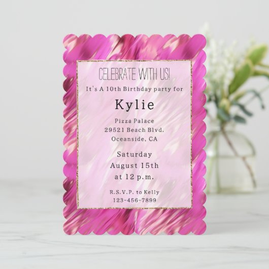 Hübscher Traum Rosa Einladung (Stehend Vorderseite)