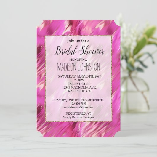 Hübscher Traum Rosa Einladung (Stehend Vorderseite)