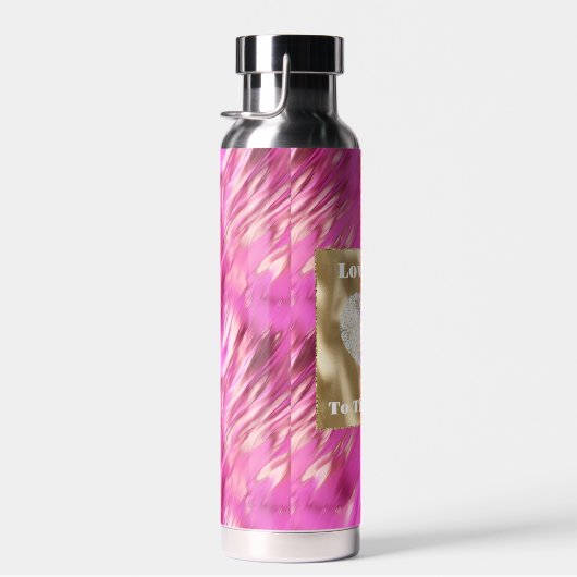 Hübscher Traum Rosa Liebe Gold Glitzer Sparkone Trinkflasche (Rechts)