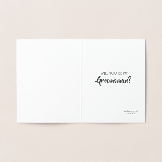 Hübscher Trauzeuge oder Trauzeuge MACHTE MICH ZU G Folienkarte (Innenseite)