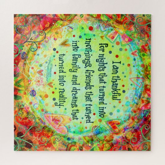 Hübscher Trendy Fun Dankbare Segen Inspirivity Puzzle (Horizontal)