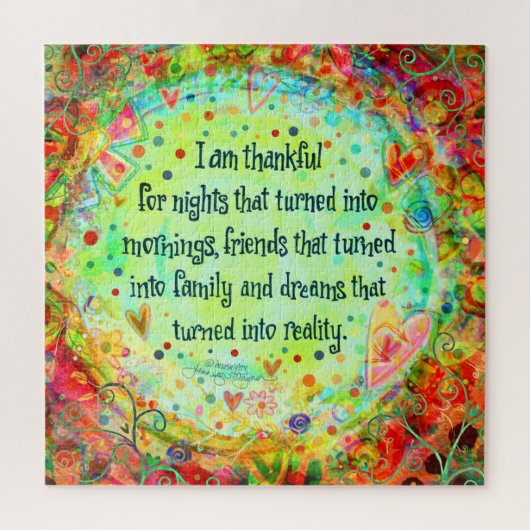 Hübscher Trendy Fun Dankbare Segen Inspirivity Puzzle (Vertikal)