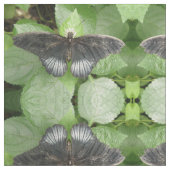 Hübscher Tropenschmetterling und Blume Gemustert Stoff (Nahaufnahme)