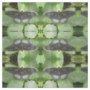 Hübscher Tropenschmetterling und Blume Gemustert Stoff