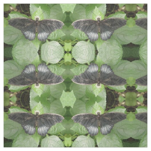 Hübscher Tropenschmetterling und Blume Gemustert Stoff (Muster)