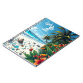 Hübscher tropischer Strand Szene Küste Personalisi Notizblock (Linke Seite)