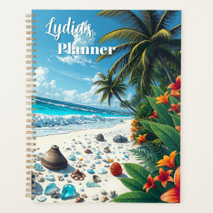 Hübscher tropischer Strand Szene Küste Personalisi Planer