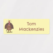 Hübscher Truthühner Cartoon personalisiert Etiketten (Design 1)