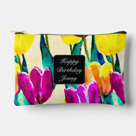 Hübscher Tulpengarten Gelb Beige Zubehörtasche