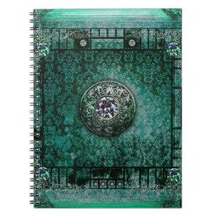 Hübscher Türkis-alter Band-mittelalterliches Notizblock