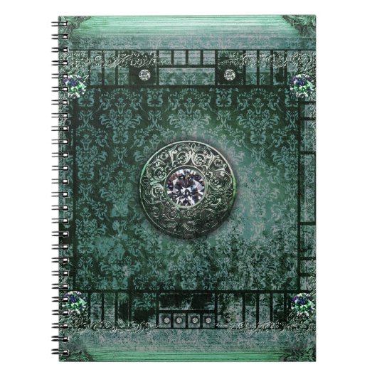 Hübscher Türkis-alter Band-mittelalterliches Notizblock (Vorderseite)