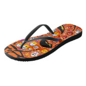 Hübscher und Beängstigender Halloween-Kürbis mit E Badesandalen (Schrägansicht)