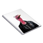 Hübscher und cooler Truthahn mit Brille und Jacke Notizblock (Rechte Seite)