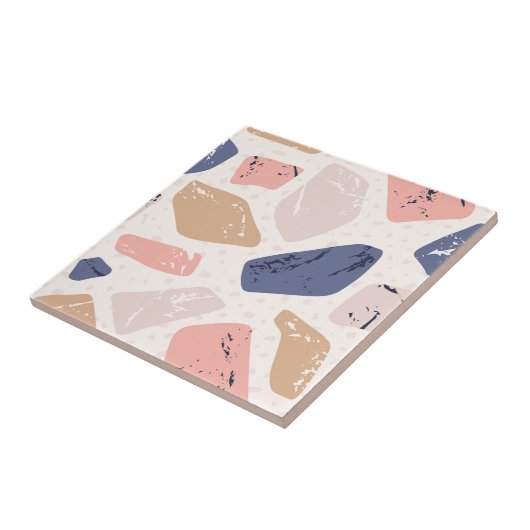 Hübscher und eleganter blau-rosa Stein abstrakt Fliese (Seite)