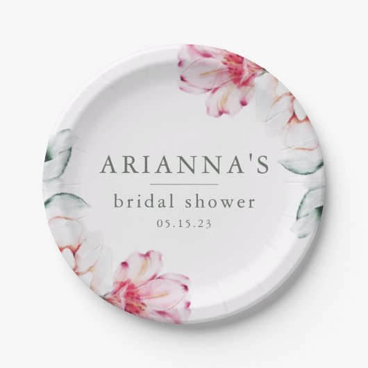 Hübscher und schicker Brautparty Lavendel Pappteller (Vorderseite)