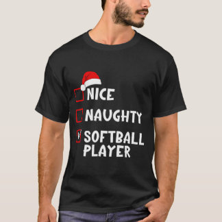 Hübscher Ungezogener Softballspieler Lustige Weihn T-Shirt