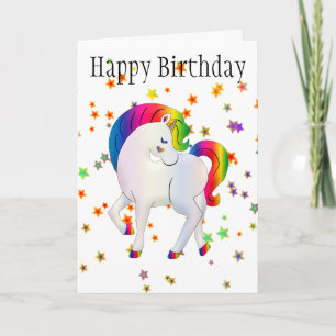 Hübscher Unicorn Glitzer Happy Birthday Karte