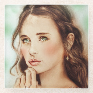 Hübscher Untersetzer von Gentle Lady Glass, Vintag