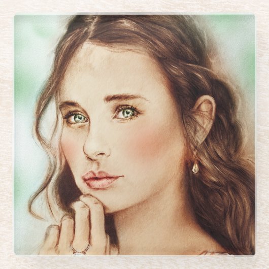 Hübscher Untersetzer von Gentle Lady Glass, Vintag (Vorderseite)