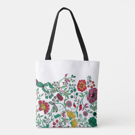 Hübscher Verzierter Blumengarten Personalisierte A Tasche (Rückseite)