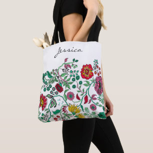 Hübscher Verzierter Blumengarten Personalisierte A Tasche