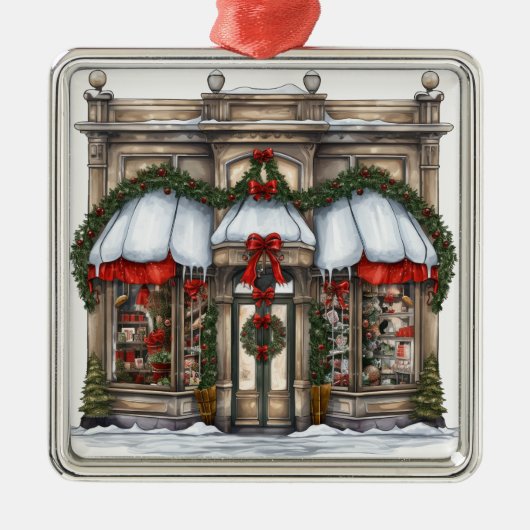 HÜBSCHER VERZIERTER URLAUB CHRISTMAS STOREFRONT ORNAMENT AUS METALL (Vorne)