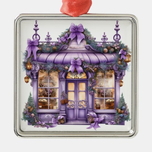 HÜBSCHER VERZIERTER URLAUB CHRISTMAS STOREFRONT ORNAMENT AUS METALL (Vorne)