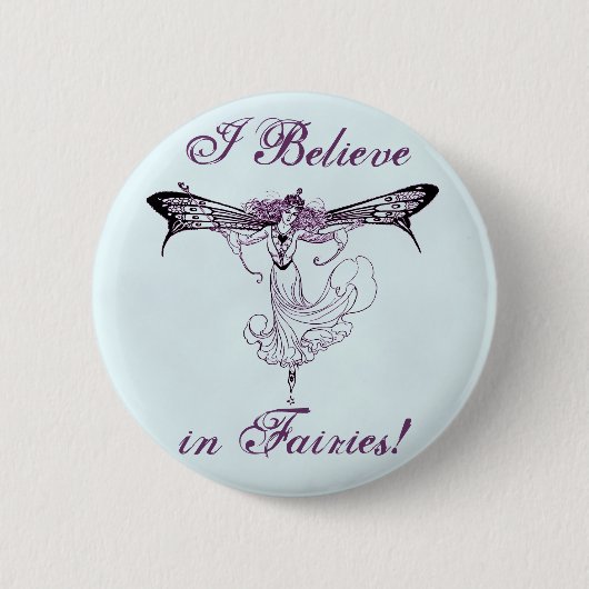 Hübscher Vintage-Feendecal Button (Vorderseite)