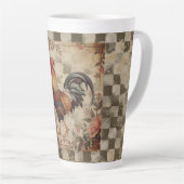 Hübscher Vintage-Hahn, Blumenmuster, Karierter Hin Milchtasse (Rechte Ecke)