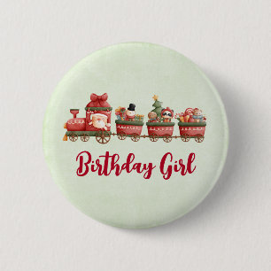Hübscher Vintage-Weihnachtszug mit Spielzeug Gebur Button