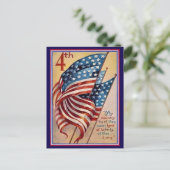 Hübscher Vintager Amerikanische Unabhängigkeitstag Postkarte (Stehend Vorderseite)